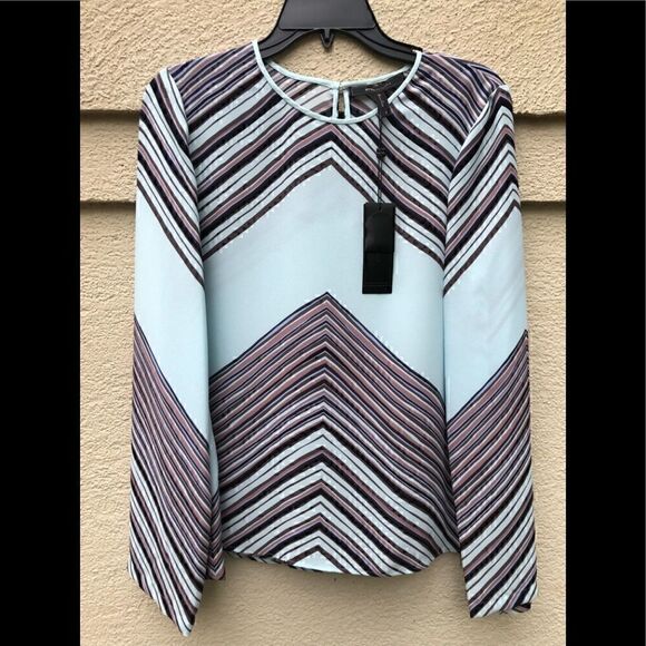 BCBGMAXAZRIA Cheri Blouse Haze Combo size S - Picture 2 of 5